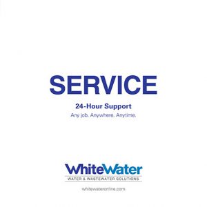 Front cover of WhiteWater Service Brochure for utility construction company R.H. White Construction servicing the Worcester, MA area